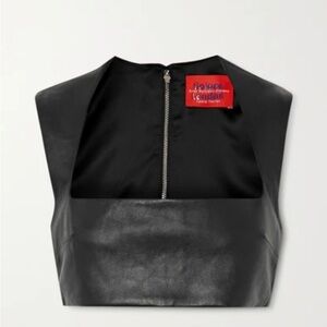 Solace London Hallie Leather Cropped Top